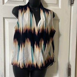 Multi color twist front blouse